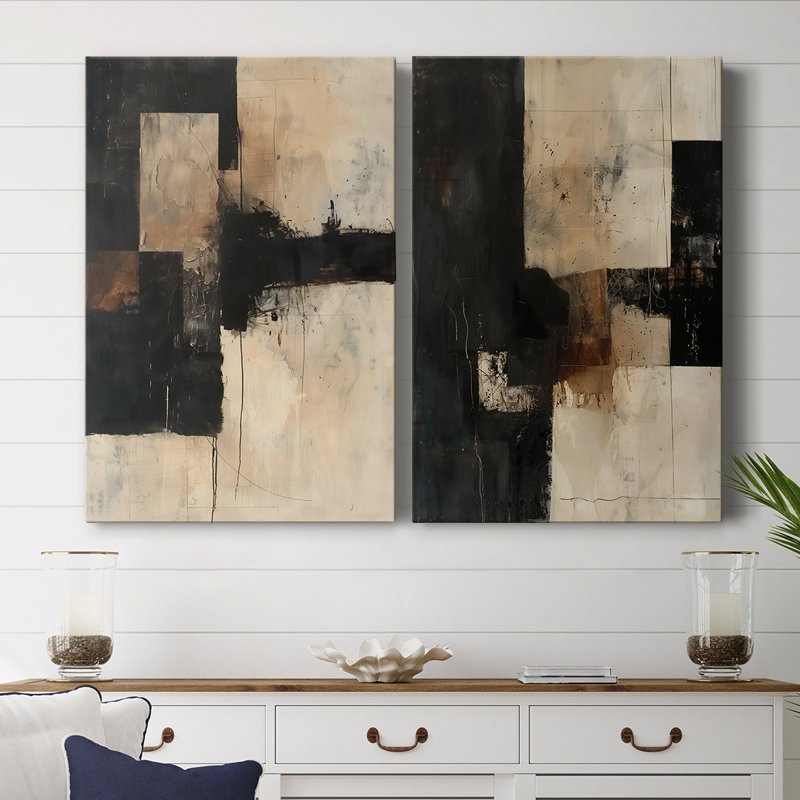 ABSTRACT Series CCGLXI - Toile tendue avec châssis de qualité supérieure - Prêt à être accroché, H 36 po x l 48 po