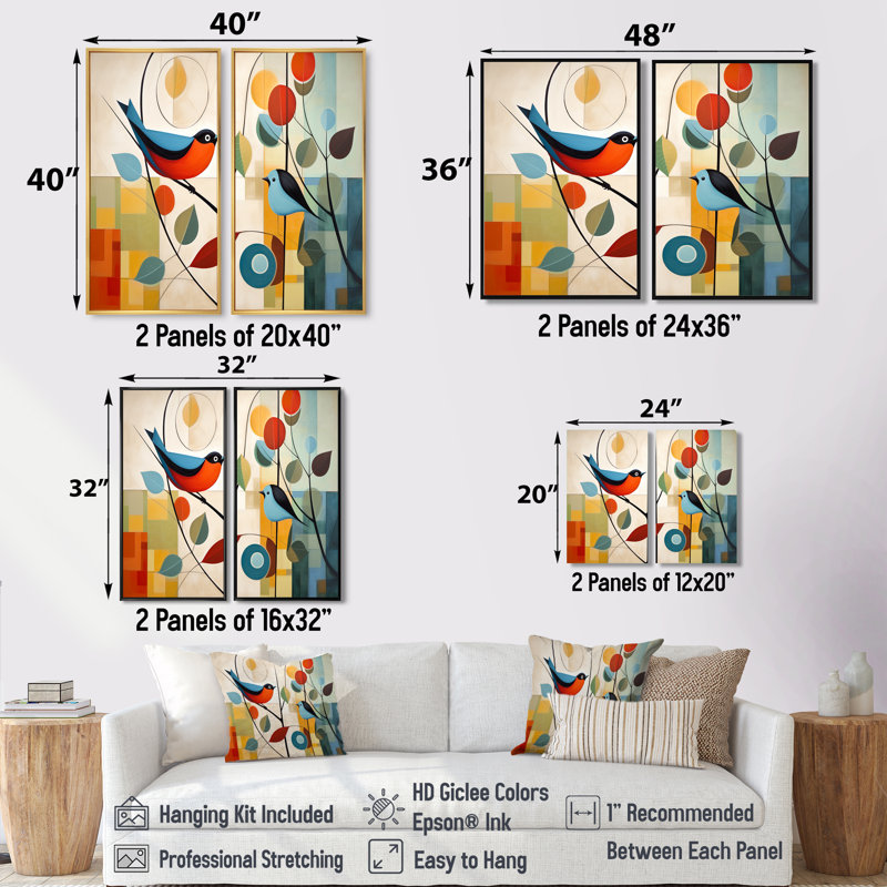 «Green Mid Century Mod Nature III», art mural moderne sur toile vert Mid-Century, 40" H x 40" W, Brown