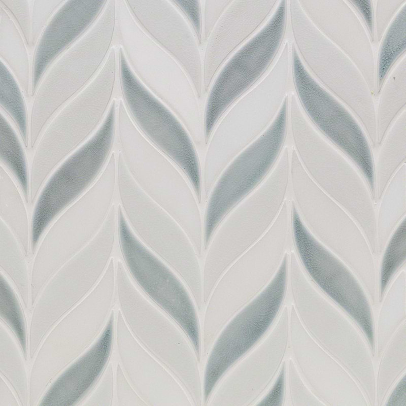 Nabi Sprig 11x12 Crackled Marble & Crackled Glass Mosaic Tile, Arctic Blue