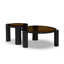 Table gigogne Abela - verre coulé ambre