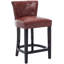 Ensemble de 2 tabourets de bar, cuir et bois
