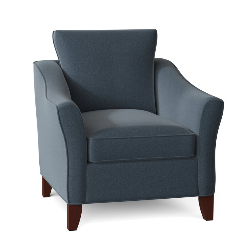Loft Living Upholstered Armchair, Anello 22 Navy Performance Twill, Pecan, No