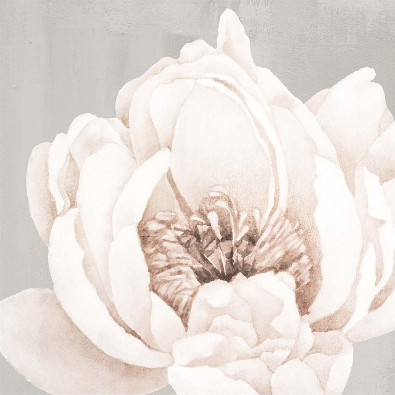 Décoration murale pivoine neutre