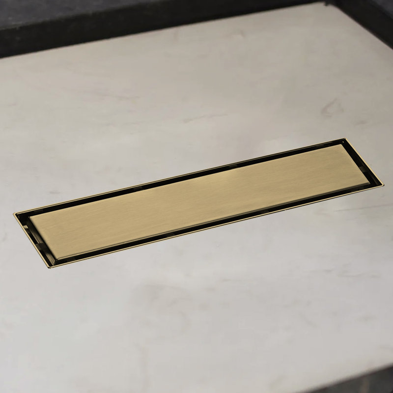 Drain de douche linéaire avec pieds niveleurs, Or brossé