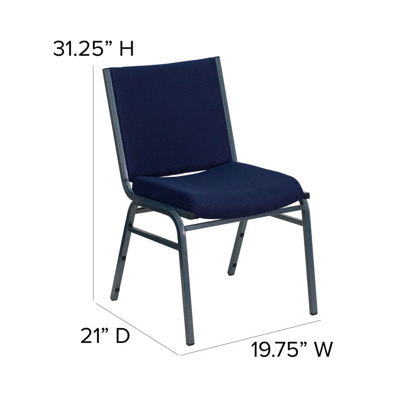 Hercules Series Navy Blue Dot Fabric Stackable Reception Chair