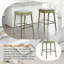 Tabouret de bar en tissu sans dossier - siège rembourré, repose-pieds et espace pour la maison, 2 personnes-773121001
