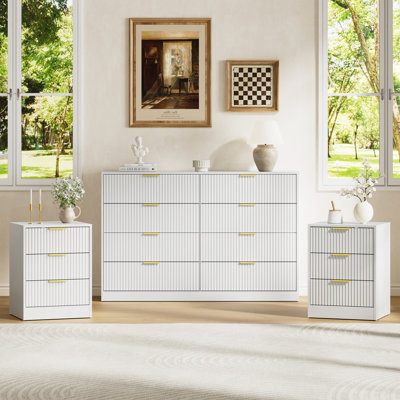 3-Piece 8-Drawer Dresser & 3-Drawer Nightstand Set