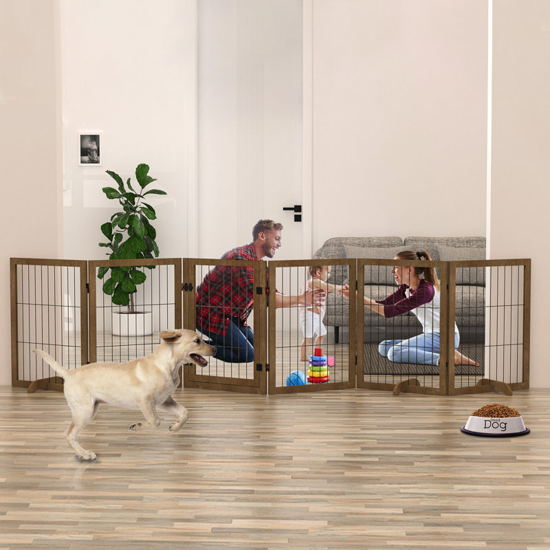 Clôture pour chien très large avec porte de passage, barrière pour animaux préassemblée verrouillable