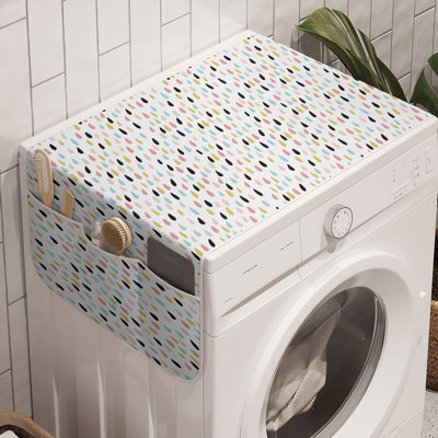 East Urban Home Grey Design Washing Machine Organizer Pack of 2 47" x 18.5" Pale Orange Pastel Pink