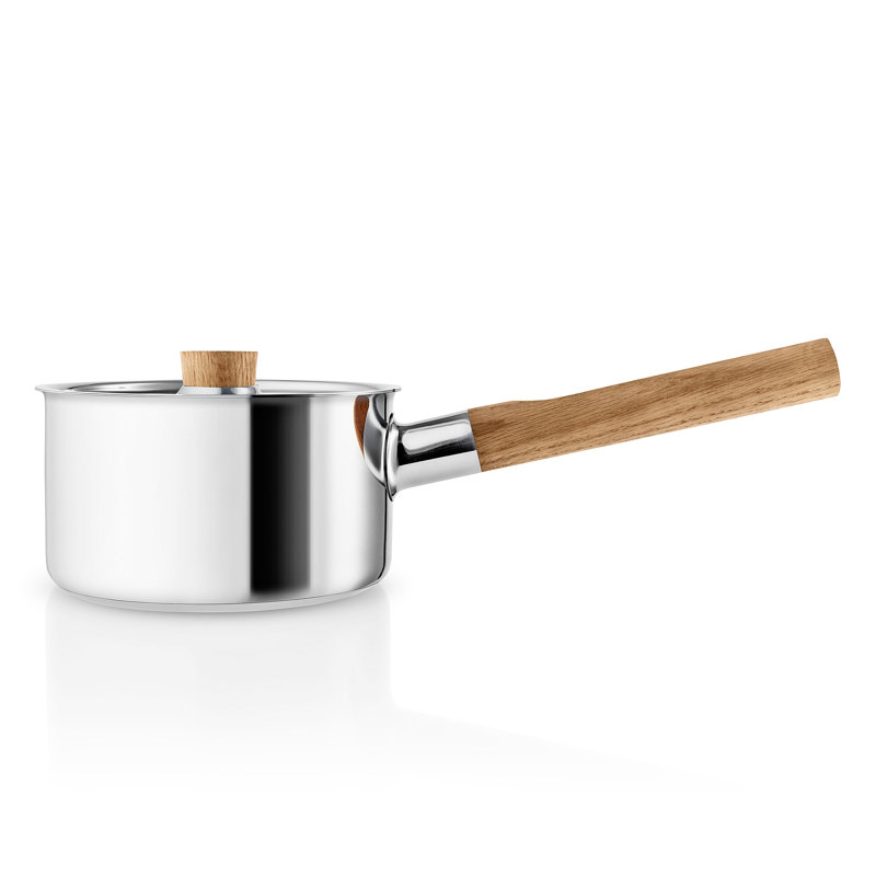 Nordic Non-Stick Stainless Steel Saucepan, Oak, 1.5 L