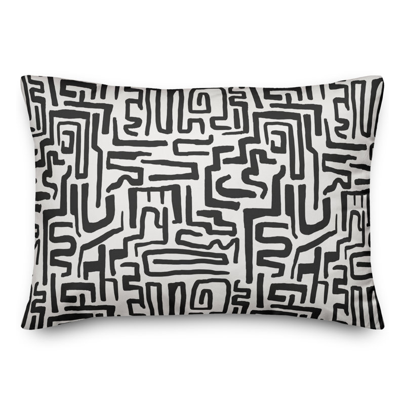 Coussin Black Maze Lines
