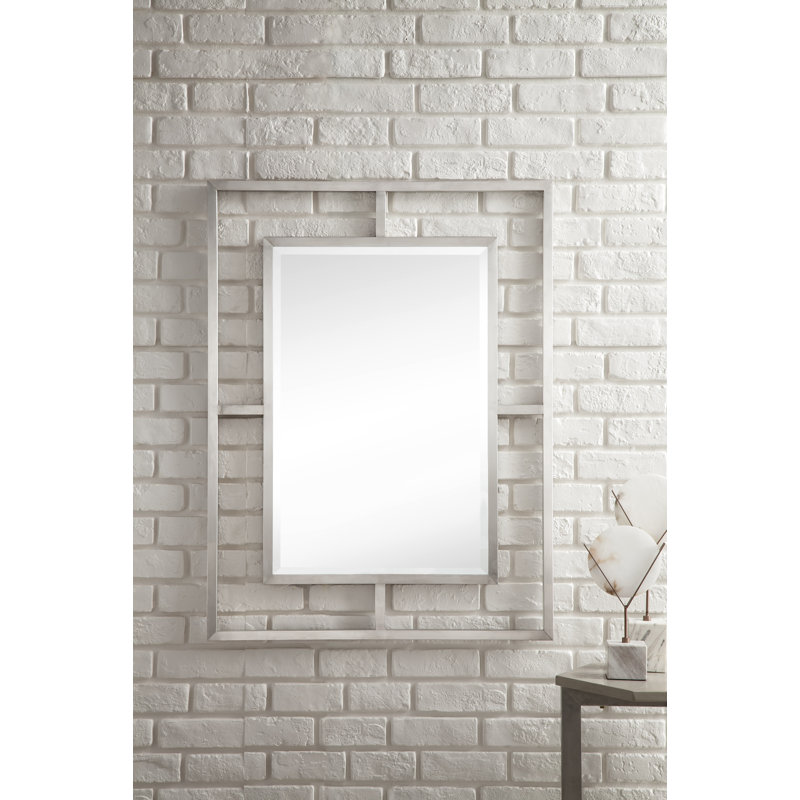 Boston Rectangle Stainless Steel Wall Mirror, Brushed Nickel