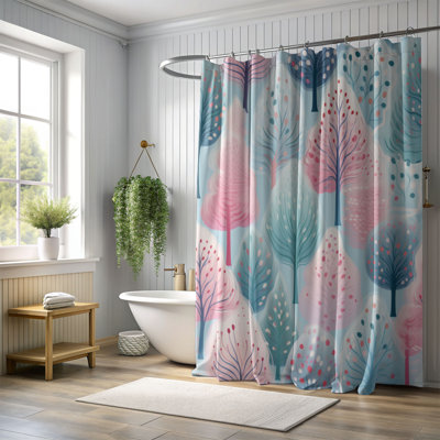 Rideau de douche Pink Grove - Premium