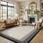 Modern Abstract Area Rug Soft Bordered Design-130879369-130879368