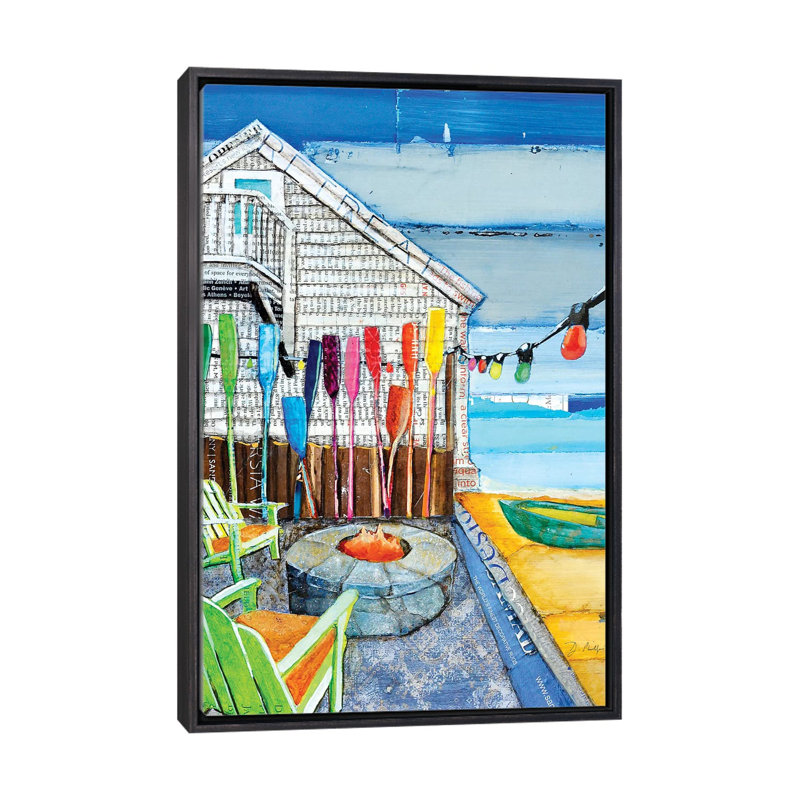 «Ocean View» par Danny Phillips - impression d'art graphique, Pas de tapis, H 26 po x l 18 po x 1,5 po