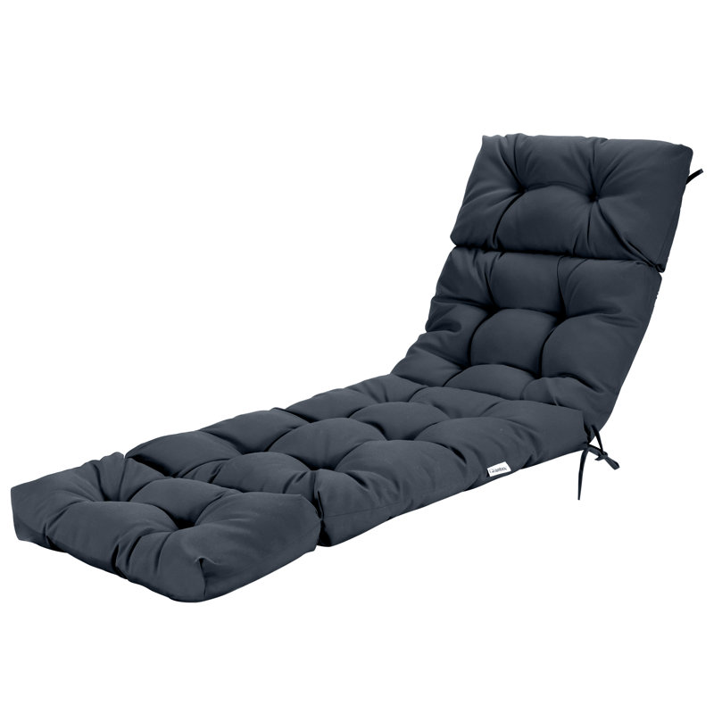Coussin de dossier de chaise longue d'extérieur 4 po, Gris