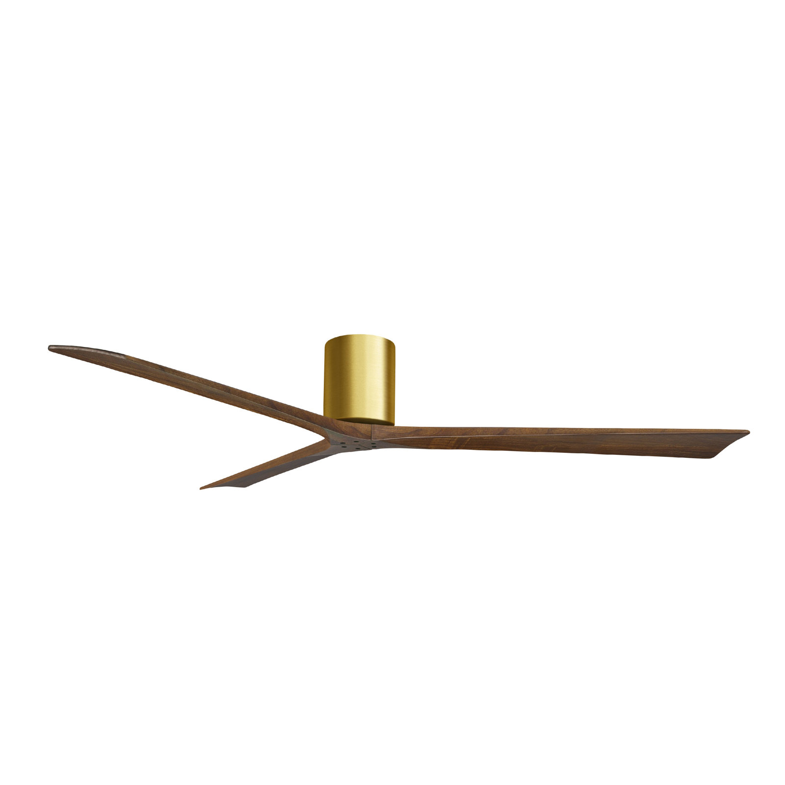 Olivier 3 Blade Ceiling Fan, Brushed Brass, Walnut Tone, 72"