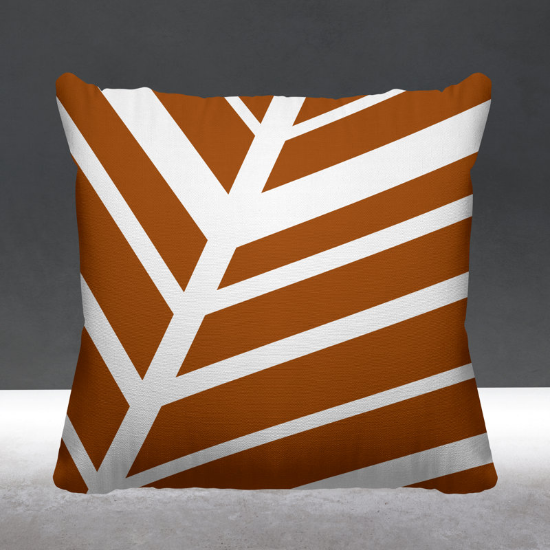Coussin décoratif intérieur / extérieur Sanford, L 19 po x H 19 po, Orange brûlé