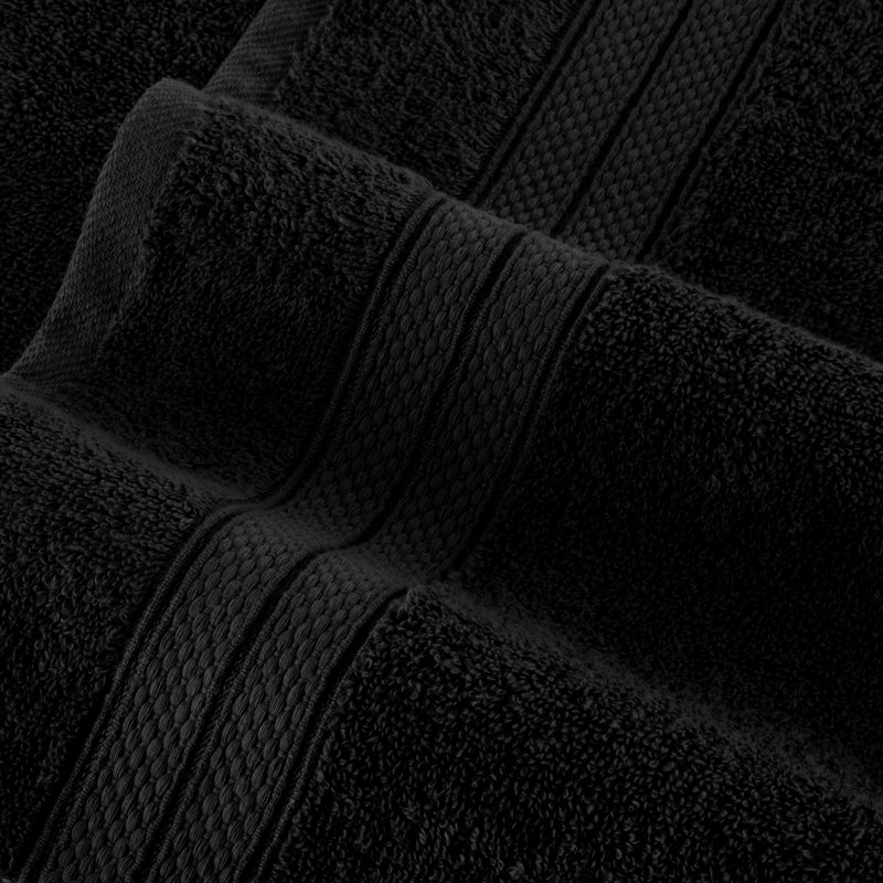 Ensemble de serviettes de bain 6 pièces Elegant Comfort Luxury, Black