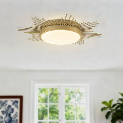  24“ Dimmable Sunburst LED Flush Mount Ceiling Light