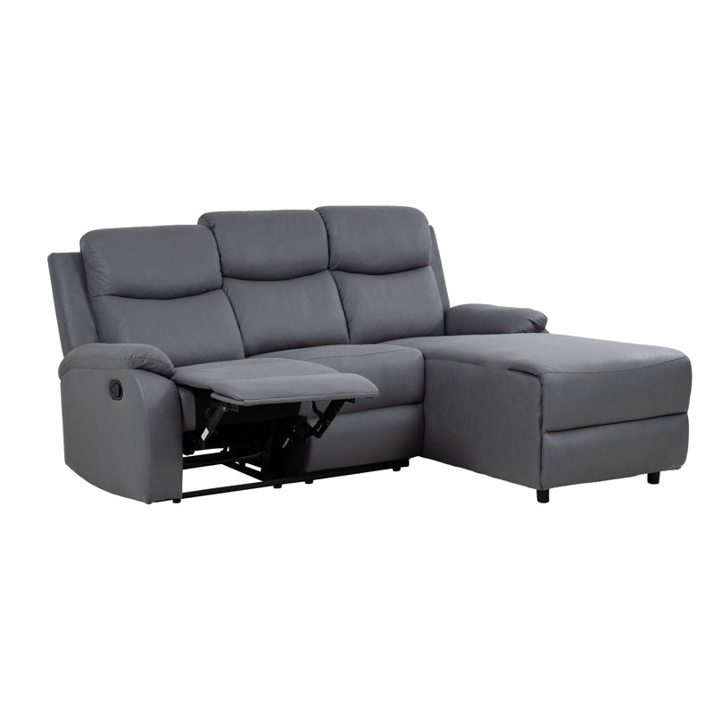 Boa Reclining Corner Sofa, Grey, Right Hand Facing