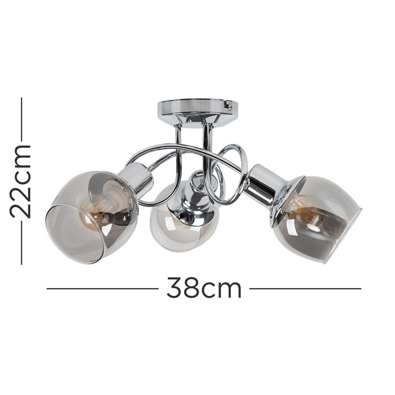 Aysu Glass Semi Flush Mount, Yes
