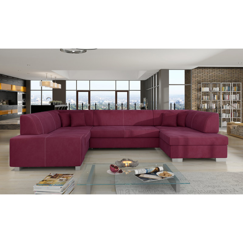 Sharmin 5 Seater Sofa Bed, Right Hand Facing, Red