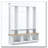 Elegant APP Controlled LED Light Hall Tree with 9 Hooks, Roman Column Design Natural Storage Bench with 3 Large Cabinets-1754767937