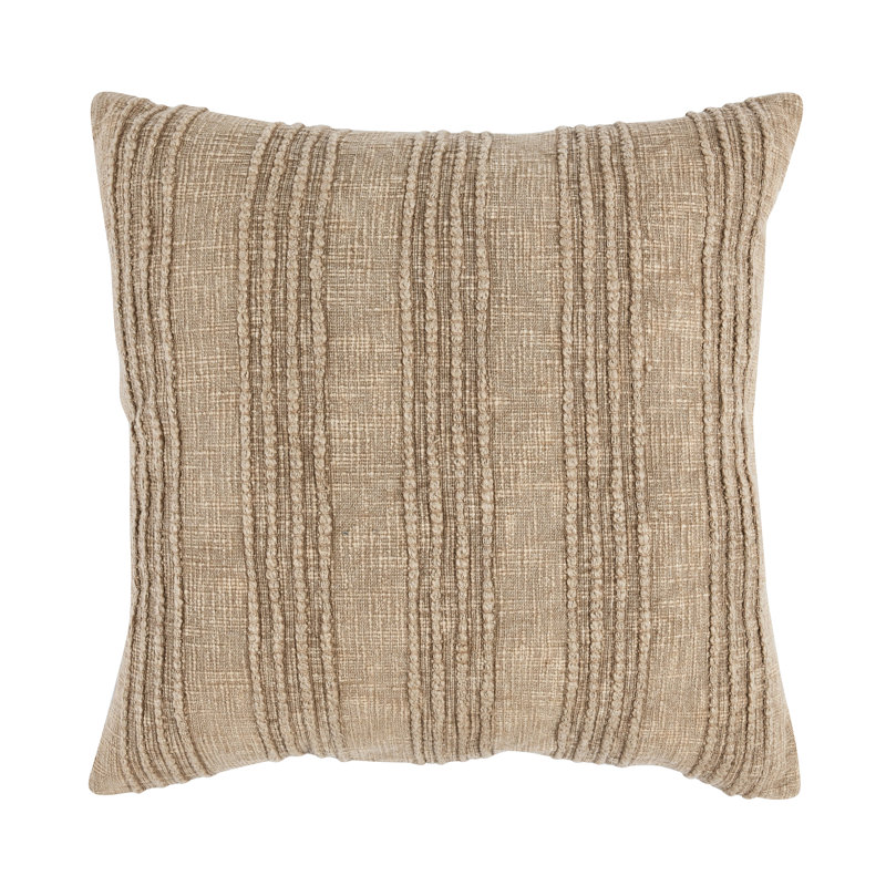 Square Pillow Cover & Insert, Natural Striped