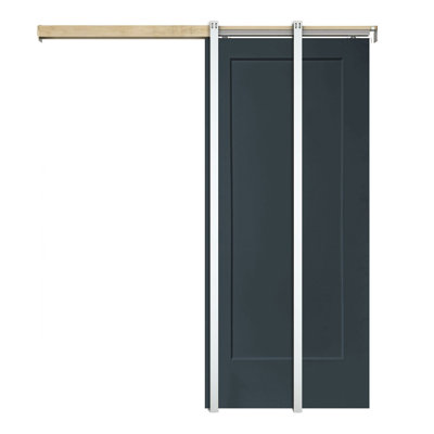 80'' Hollow Paneled Painted without Installation Hardware Kit Sliding Closet Doors