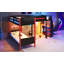 Lit superposé simple en L avec lit mezzanine simple et bureau intégré