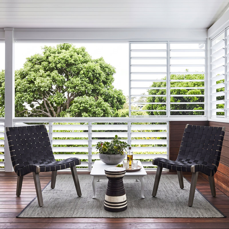Fermont Outdoor Armless Lounge Chair, Gray Frame/Black Seat