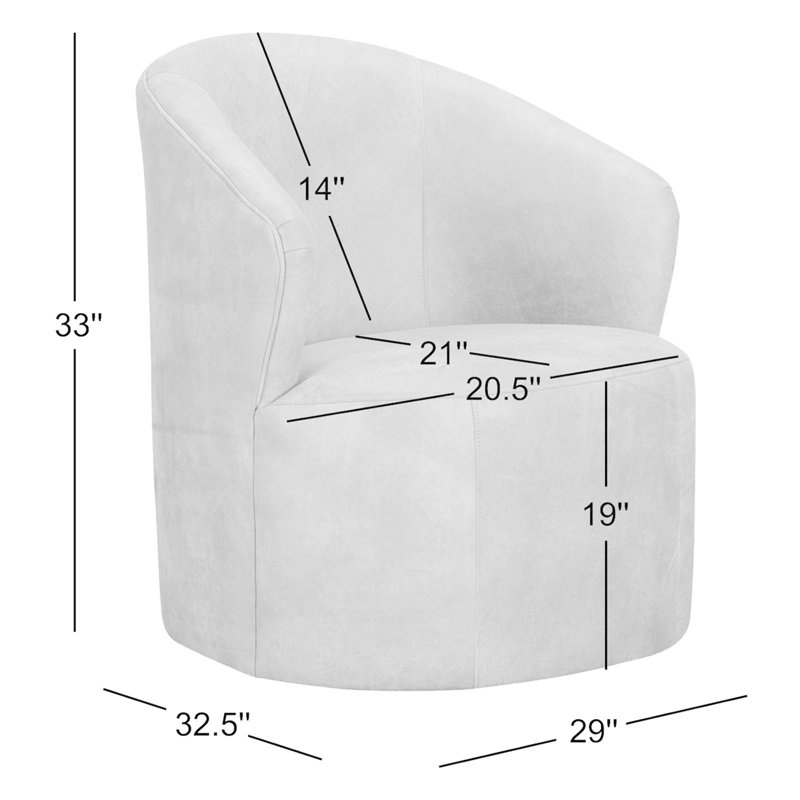 Fauteuil demi-tonneau pivotant en cuir Deryn, Cuir Cordoba Camel