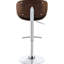 Tabouret de bar réglable pour salle à manger - noir, dossier en bois courbé noyer, base brillante, style Mid-Century