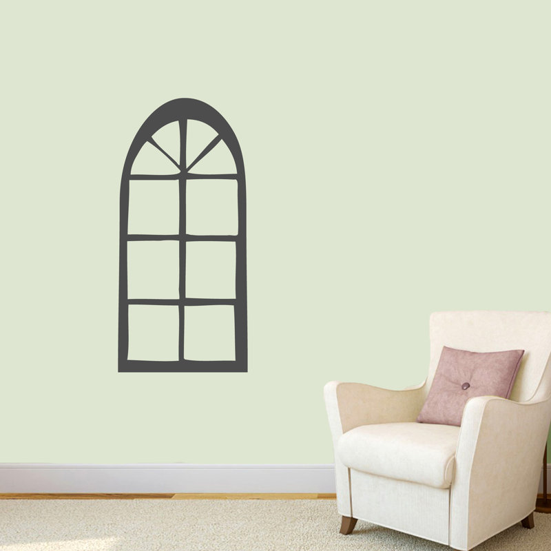 Décalcomanie murale fenêtre arched Rex, Gris foncé