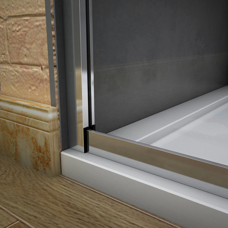 Arikan 185mm H Single Added Framed Shower Door with Clear Glass, 185cm H x 120cm W