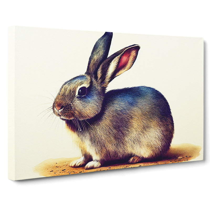 Watercolour Rabbit Vol.1 - Wrapped Canvas Painting, 35cm H x 50cm W x 3cm D
