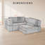 Canapé modulaire en velours côtelé avec sièges spacieux, conception librement configurable pour le salon et les aires de jeux familiales.