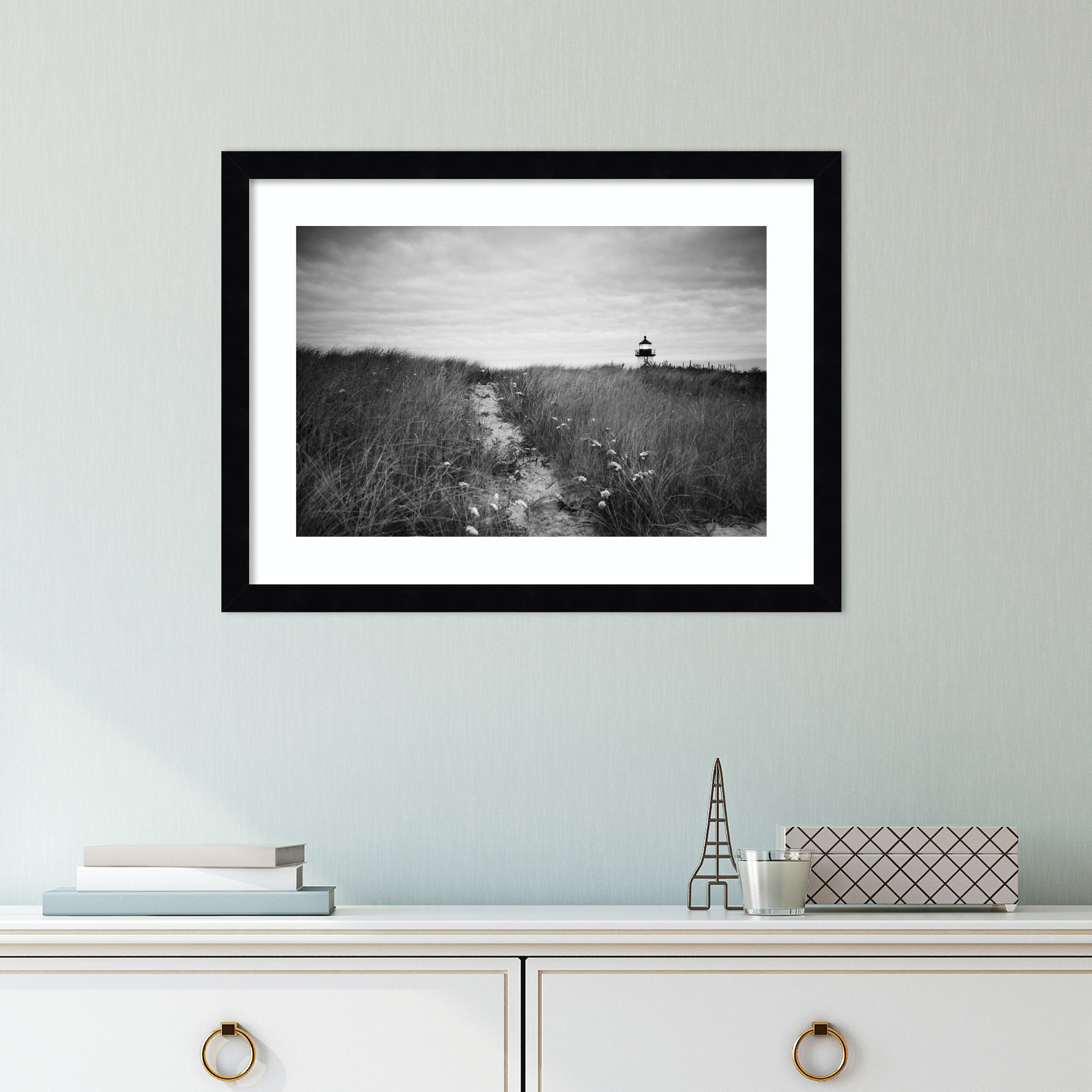 Nantucket Lighthouse Photo Print, Black, 14" H x 18" W