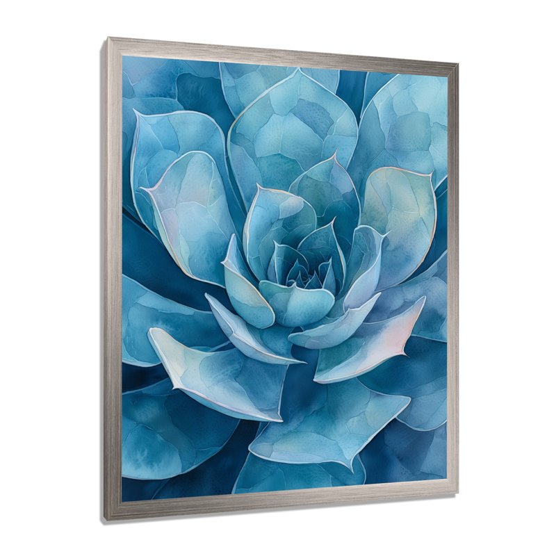 Luxora - art mural floral, Argent argent, H 32 po x l 24 po, Reproduction encadrée d'une seule photo