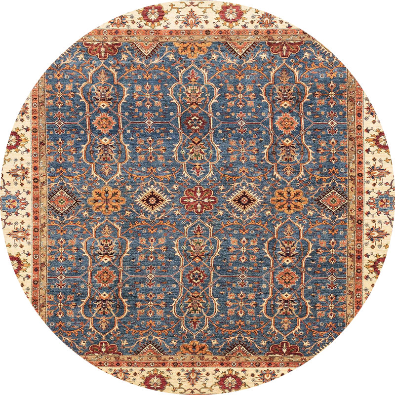 Abstract Indoor Rug, Round 7'
