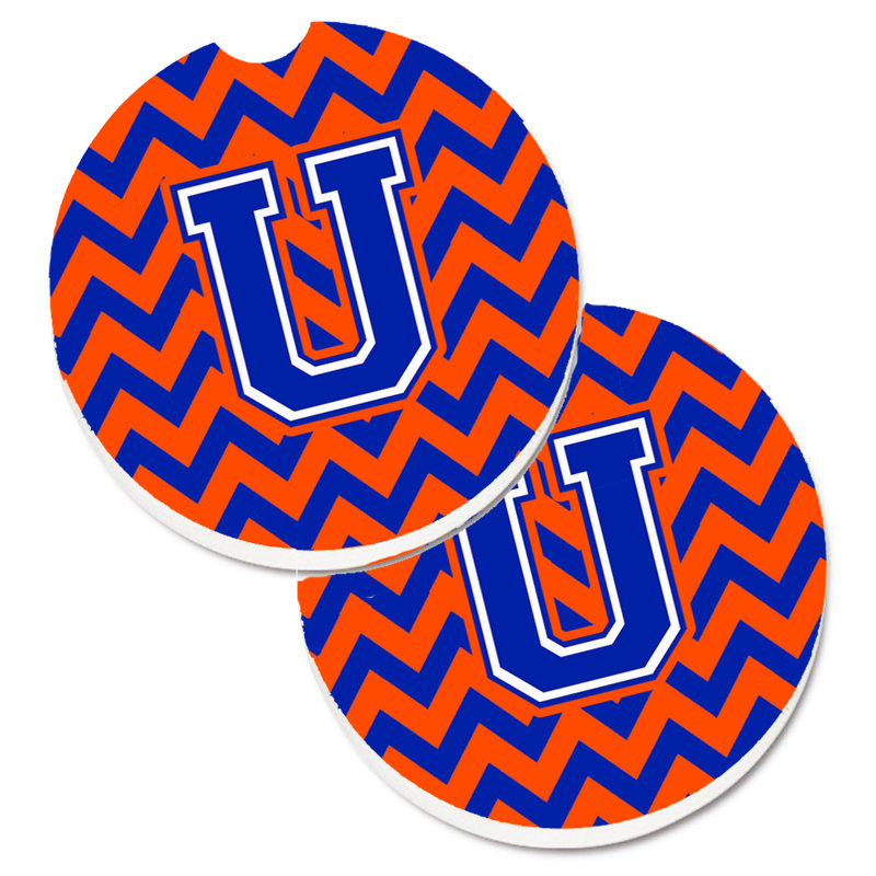 Sous-verre pour voiture, U, Bleu / Orange