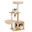Arbre à chat moderne pour chats d'intérieur, tour de chat à plusieurs niveaux avec maisonnette pour chat, poteau à griffes, hamac douillet et pompon moelleux-141353741