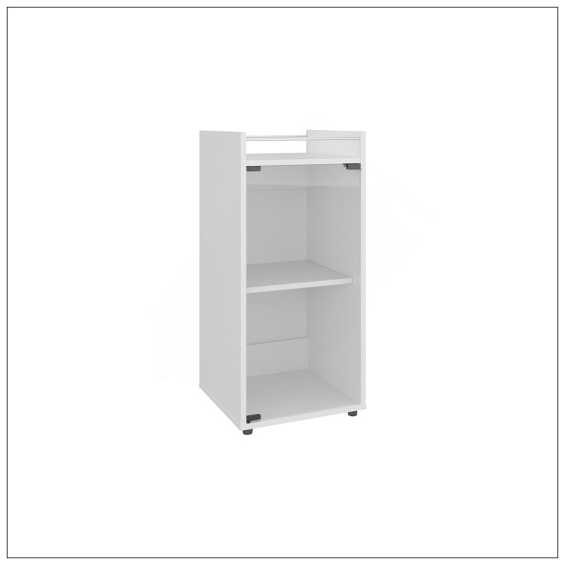 Bar, 1 porte en verre, 3 tablettes, blanc, Blanc