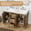 Meuble-lavabo à double cuve brun rustique Linsay