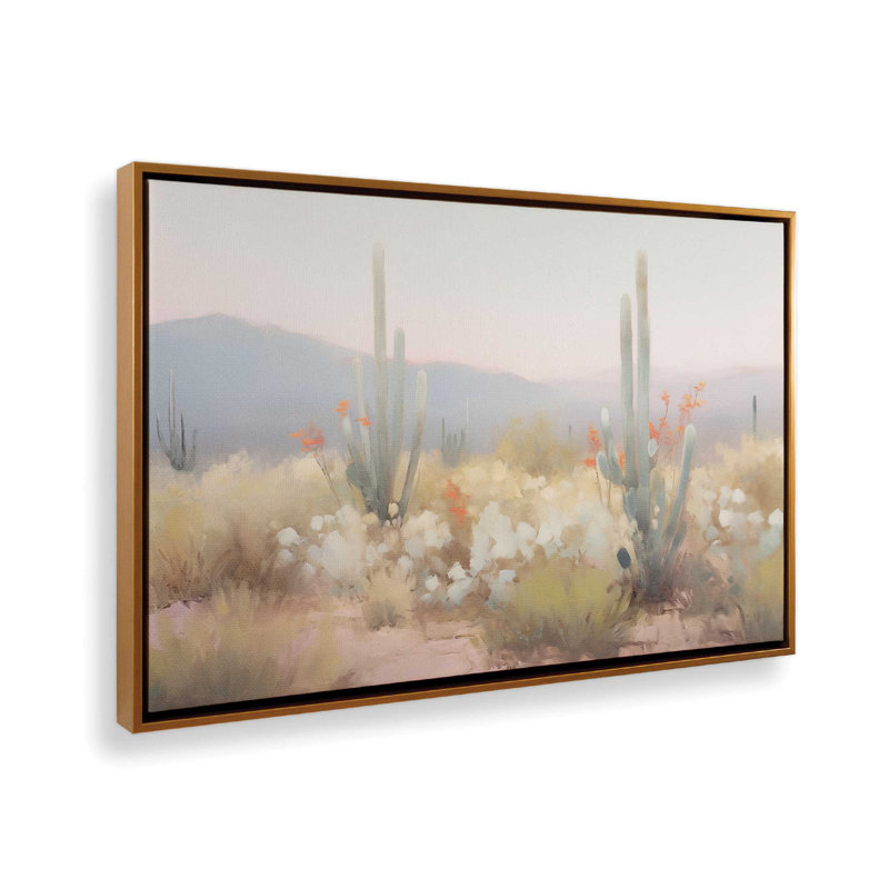Impression sur toile Twilight Cacti dans un cadre argenté, 12 po x 18 po, 8.75" H x 12.75" W x 1.75" D