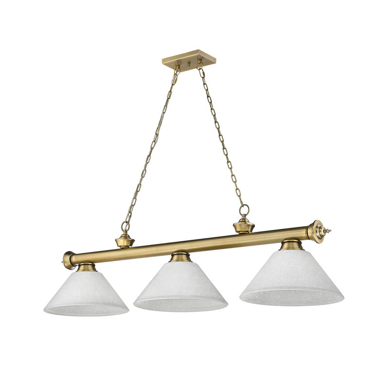 Annaleisa 3 - Light Pool Table Lights Pendant, White Linen