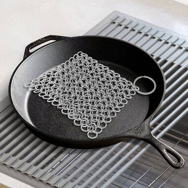 Cast Iron Skillet Cleaner - Large Chainmail Scrubber Cast Iron Sponge, Cast  Iron Pan Cleaner Chain Mail Scrubber, Cast Iron Scrubber Cast Iron