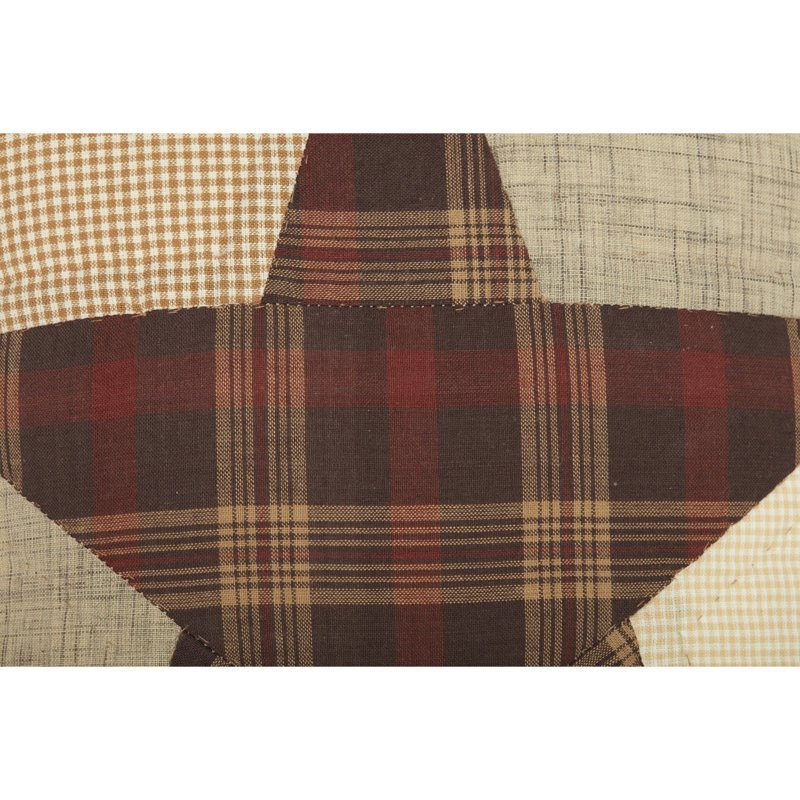 Abilene Star Burgundy and Natural Cotton Throw Pillow
