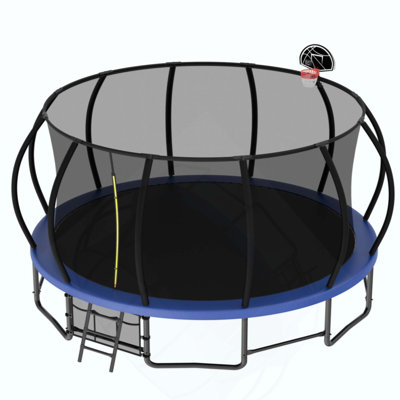 Trampoline with Basketball Hoop - Recreational Trampolines with Ladder ,Shoe Bag and Galvanized Anti-Rust Coating
